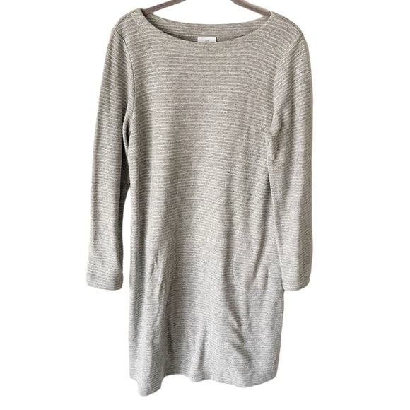 J. Jill Sweater Dress Women's Medium Gray Ribbed Minimalist Modest Utilitarian - Picture 1 of 8